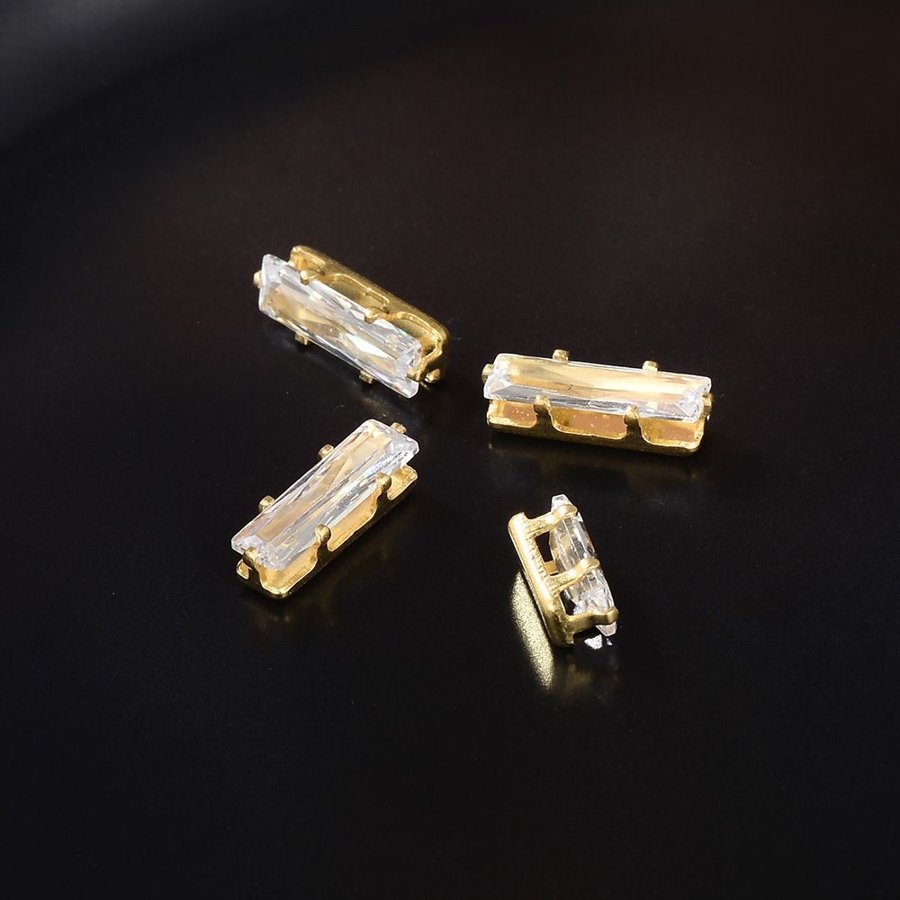 2.5*5 rectangular hexagonal crystal zircon jewelry accessories wholesale factory direct sales Specification image