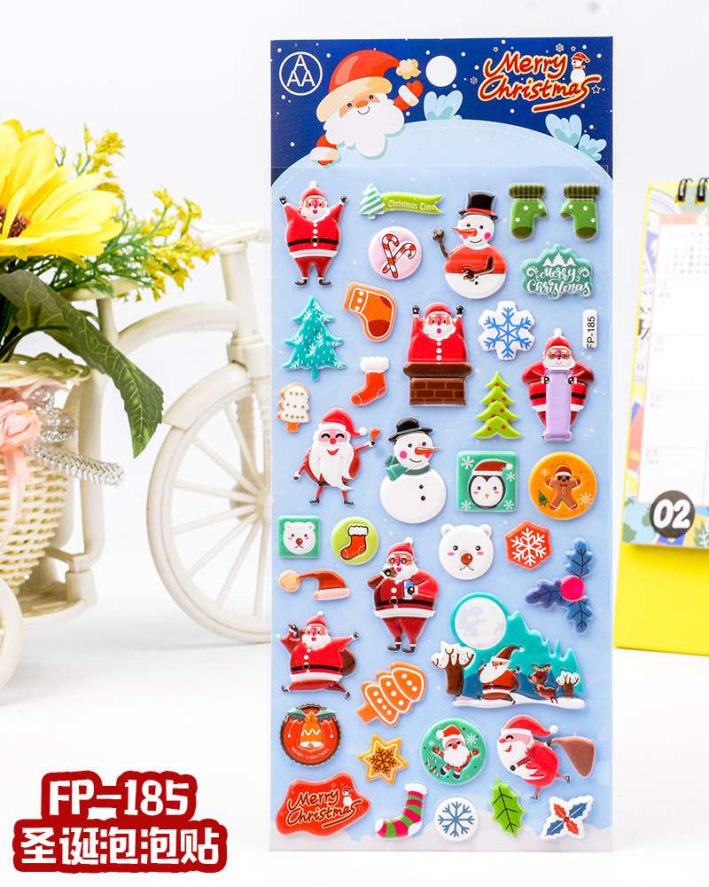 DIY foam EVA cartoon Christmas bubble stickers for children's decoration detail image 18