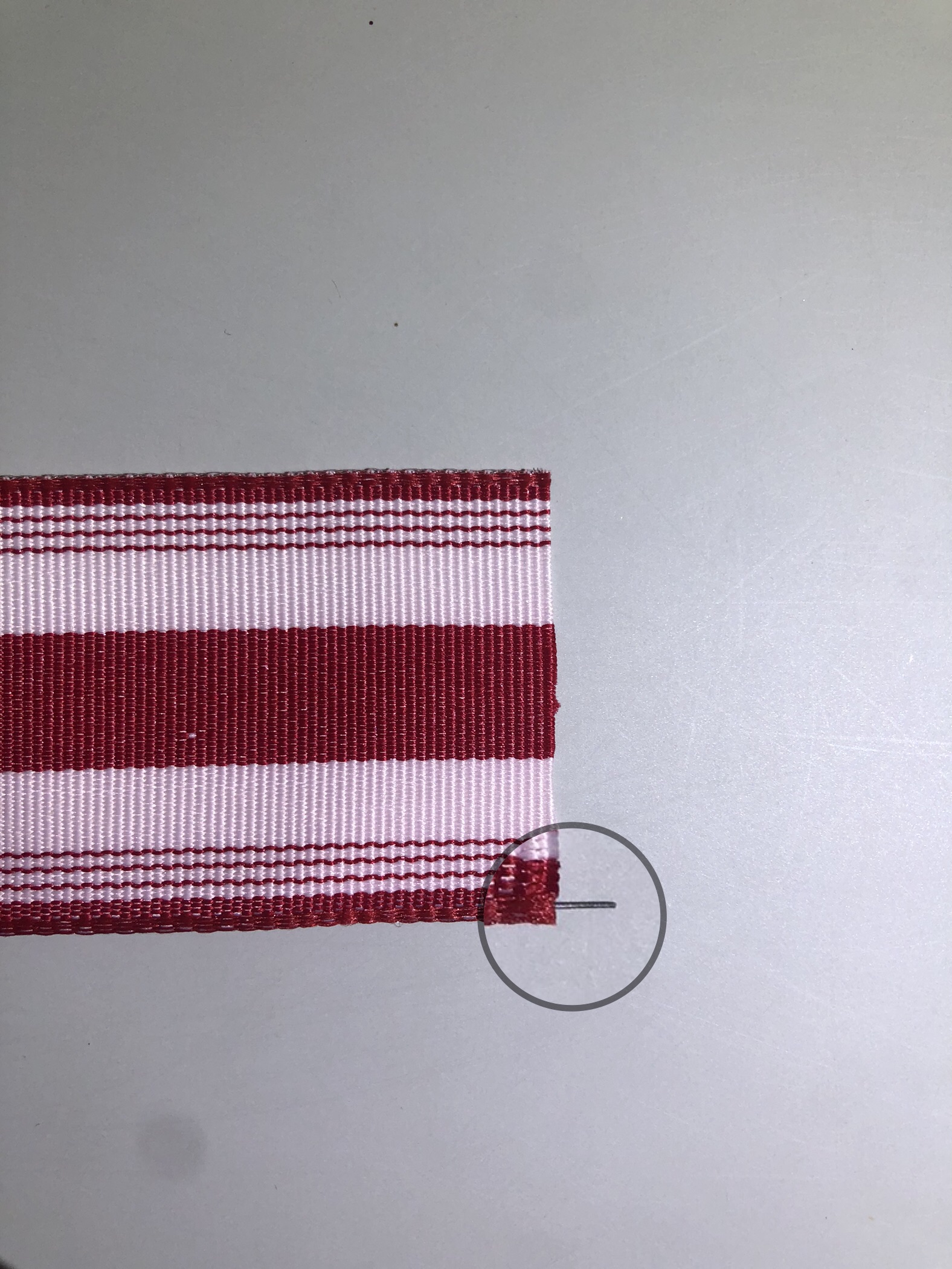 Item No. : 2344 DIY Christmas Gift Packaging Decoration Red and White Striped Loop Christmas Webbing 3.8cm Christmas Daily Necessities Specification image