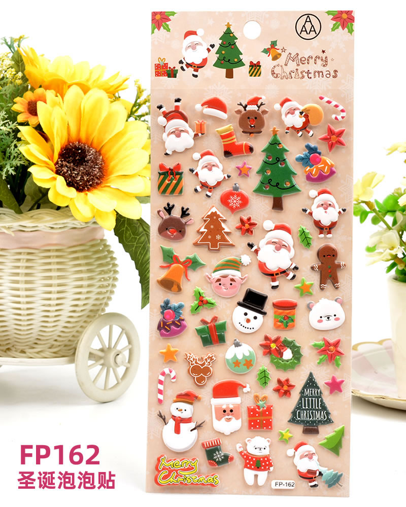DIY foam EVA cartoon Christmas bubble stickers for children's decoration detail image 8