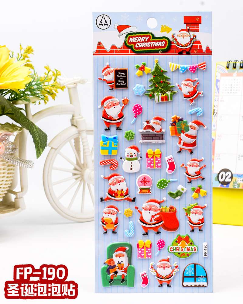 DIY foam EVA cartoon Christmas bubble stickers for children's decoration Application Scenario