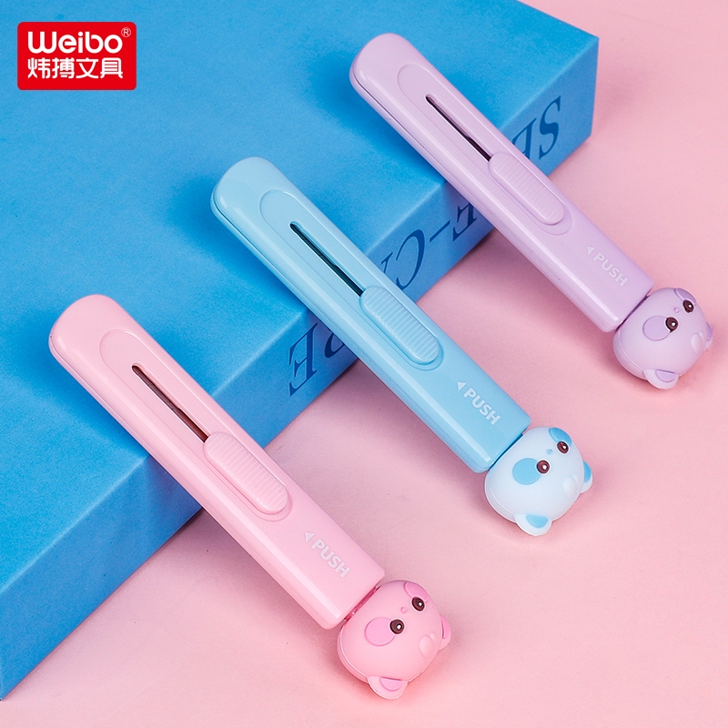 Weibo Office Stationery Cute cartoon bear Art Knife Sharp Mini portable express unboxing magic tool Paper cutter Item Picture