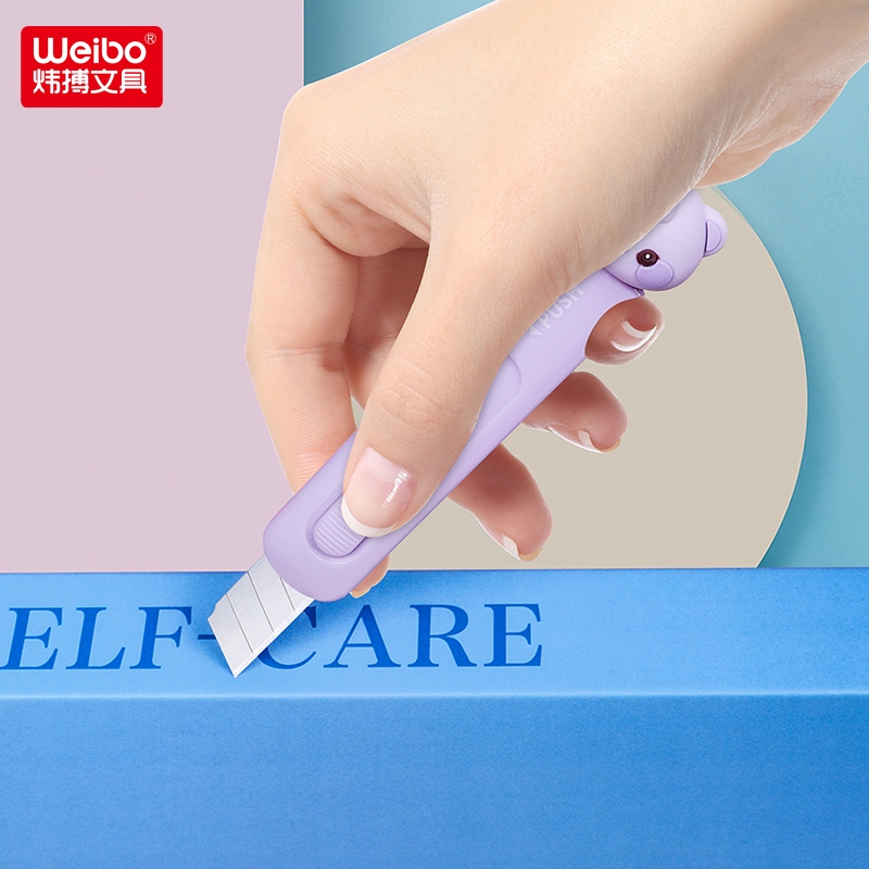 Weibo Office Stationery Cute cartoon bear Art Knife Sharp Mini portable express unboxing magic tool Paper cutter details Picture