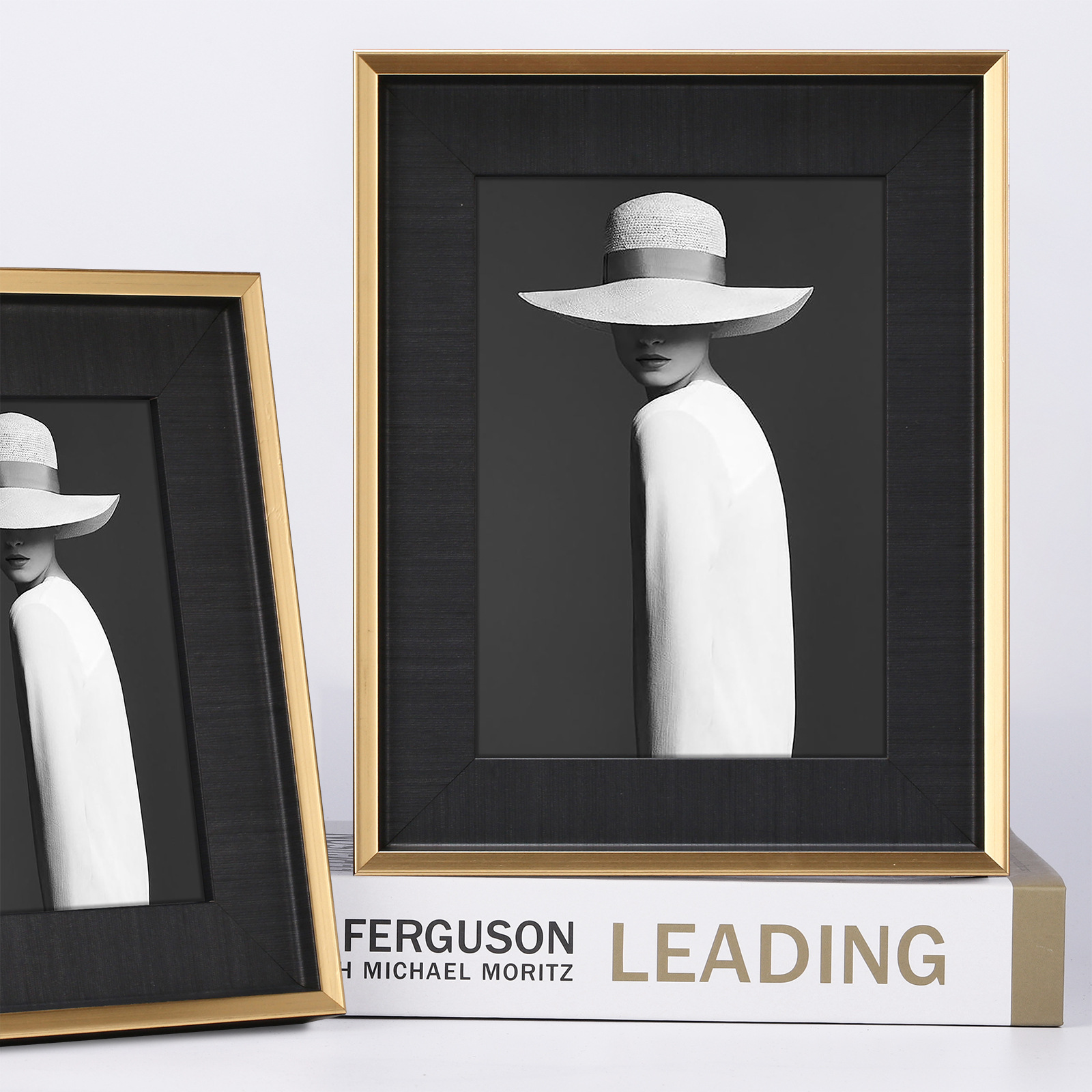 Italian original design light luxury black gold art solid wood picture frame model room soft decoration factory thumbnail
