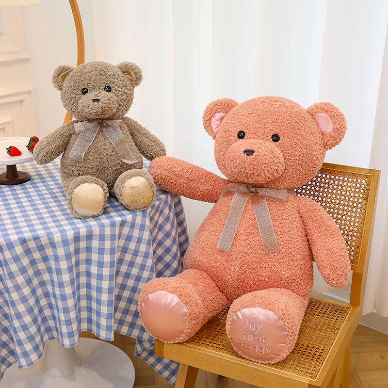 2023 New style bow tie Bear plush toy, cute male and female bedroom birthday gift plush toy, 23m