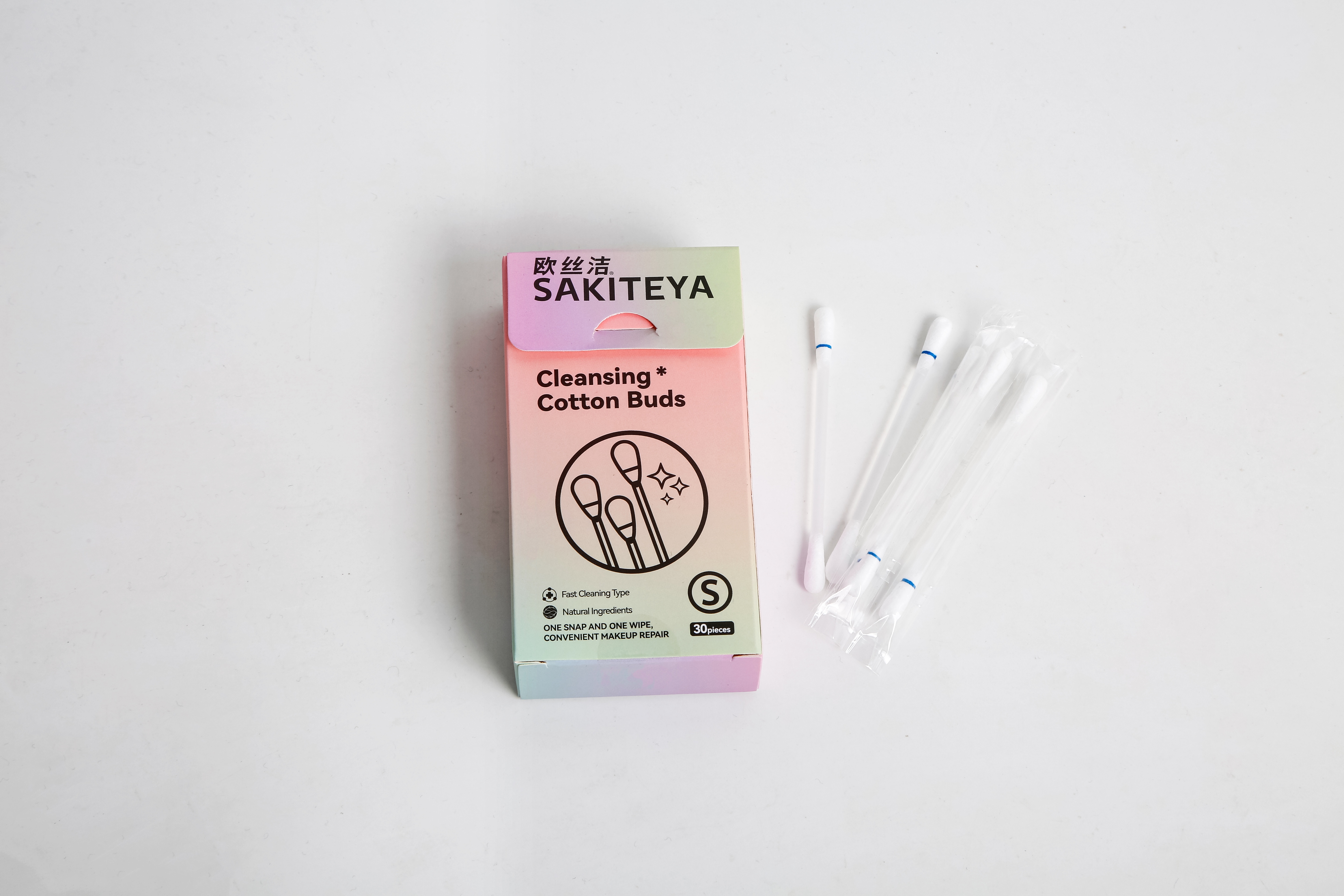 Makeup remover cotton swabs with makeup remover liquid for removing eyeliner, local makeup removal, beauty and cleaning. It comes with makeup remover liquid and is a must-have for going out Specification image