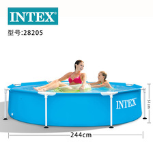 INTEX28205家庭游泳池8尺圆形管架水池儿童户外支架戏水水池