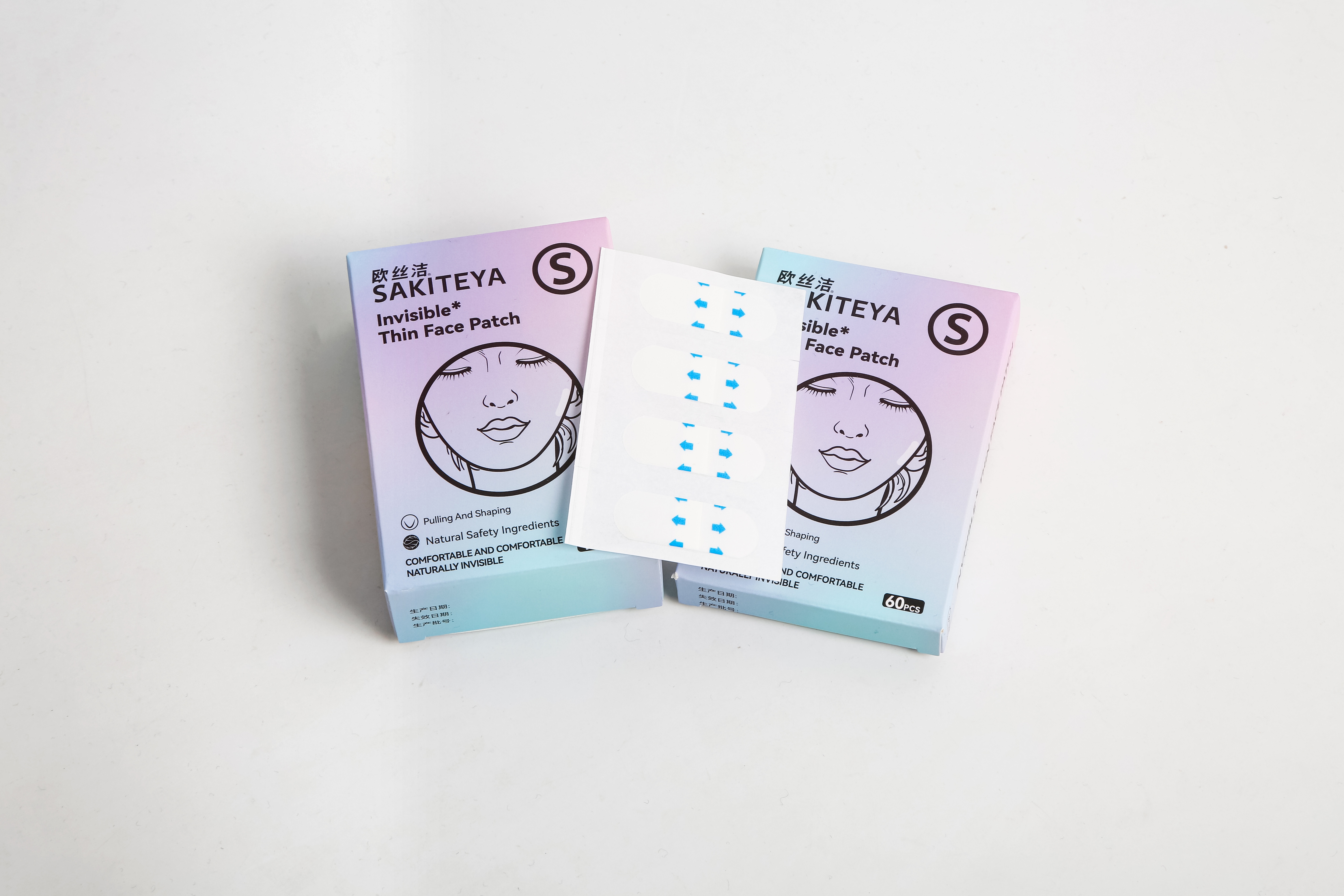 跨境同款/脸部提拉/脸贴小V脸/提拉塑型/收紧下巴/提拉哑光/隐形不伤肤白底实物图