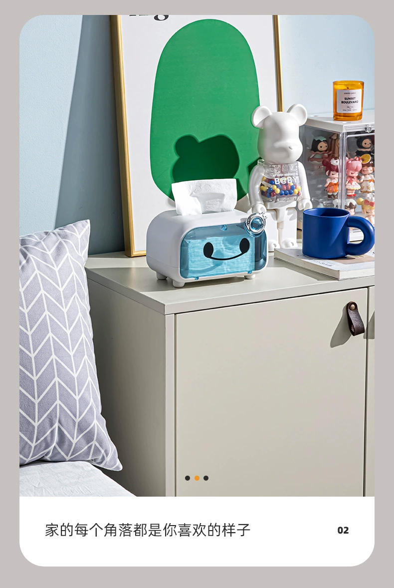 Y169-536 Desktop Tissue Box, desktop storage box, multi-functional tissue box, Cute household toilet paper box detail image 8