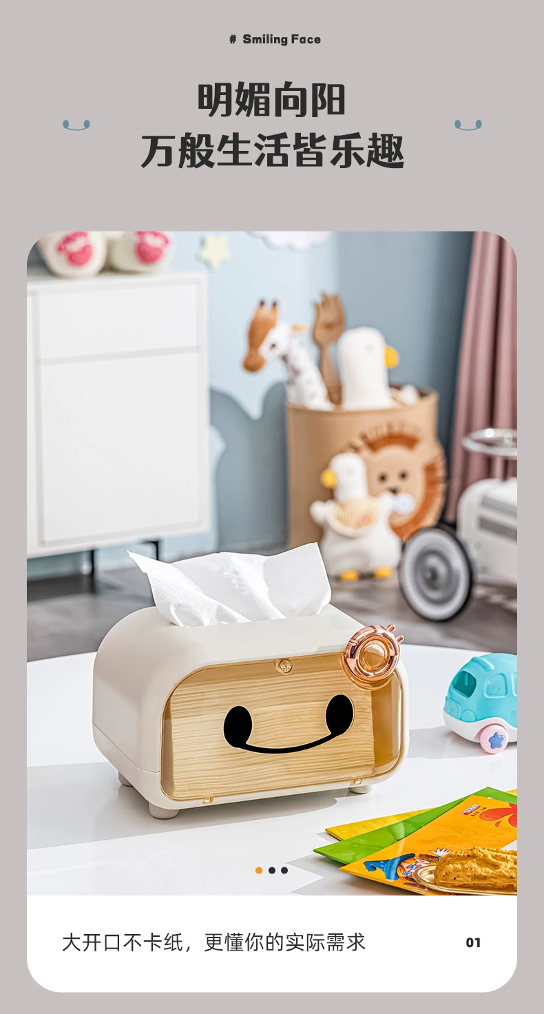 Y169-536 Desktop Tissue Box, desktop storage box, multi-functional tissue box, Cute household toilet paper box Item Picture