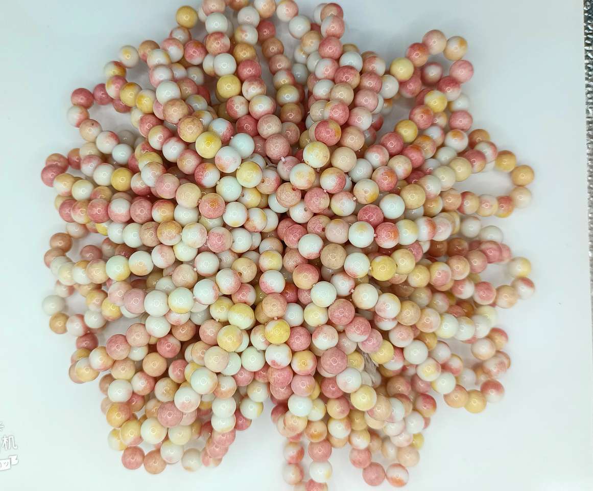 8mm仿陶瓷裂纹花色玻璃珠手串详情图3