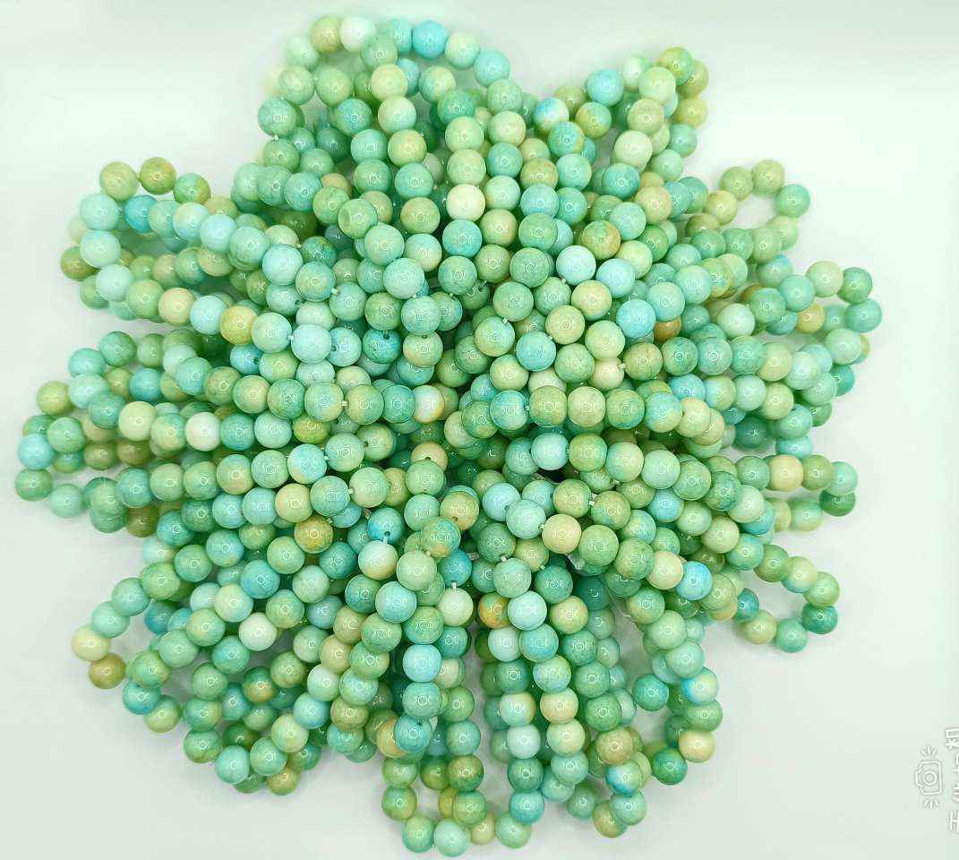 8mm仿陶瓷裂纹花色玻璃珠手串详情图5