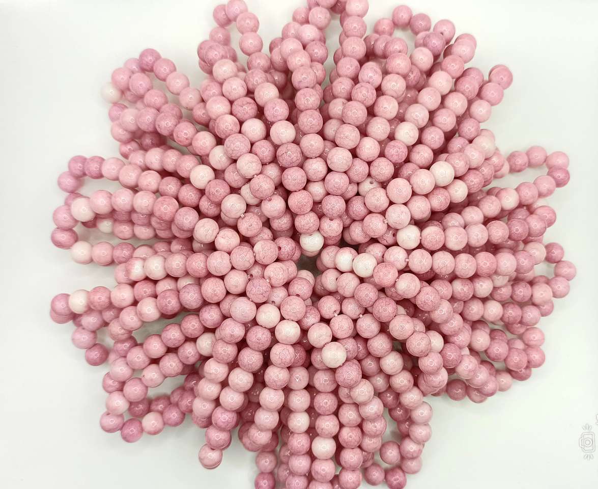 8mm仿陶瓷裂纹花色玻璃珠手串详情图4