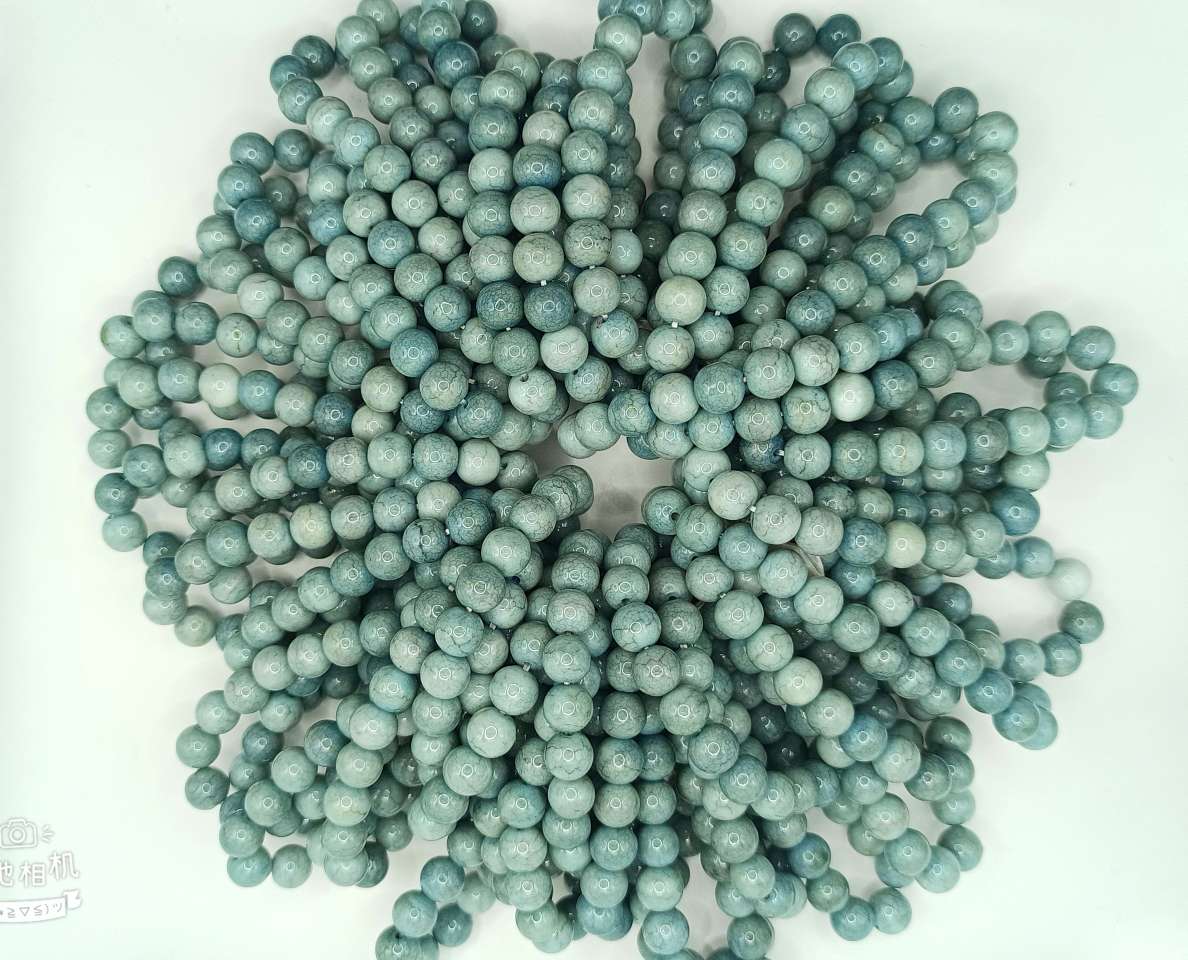 8mm仿陶瓷裂纹花色玻璃珠手串详情图7