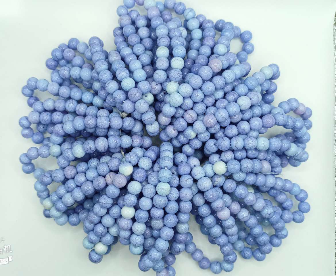 8mm仿陶瓷裂纹花色玻璃珠手串详情图10