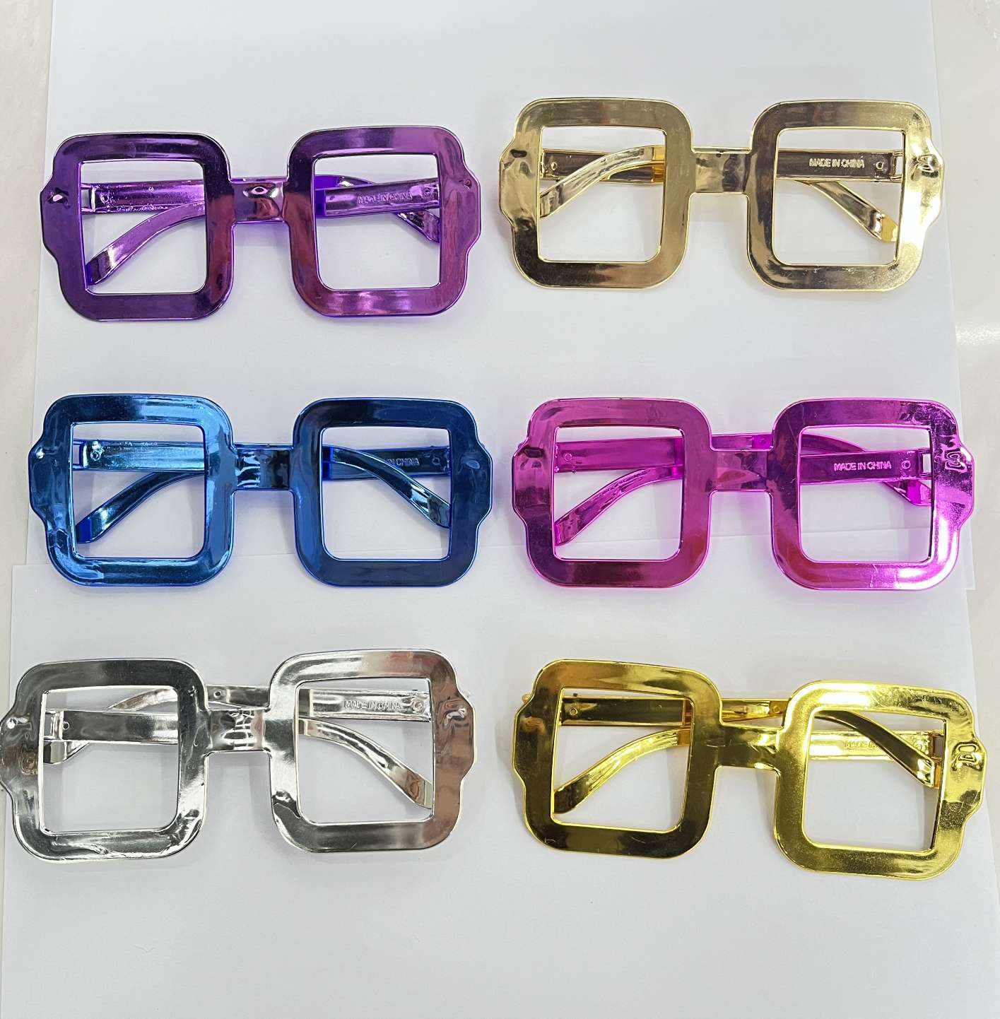 Electroplated flat plate party festival funny glasses details Picture
