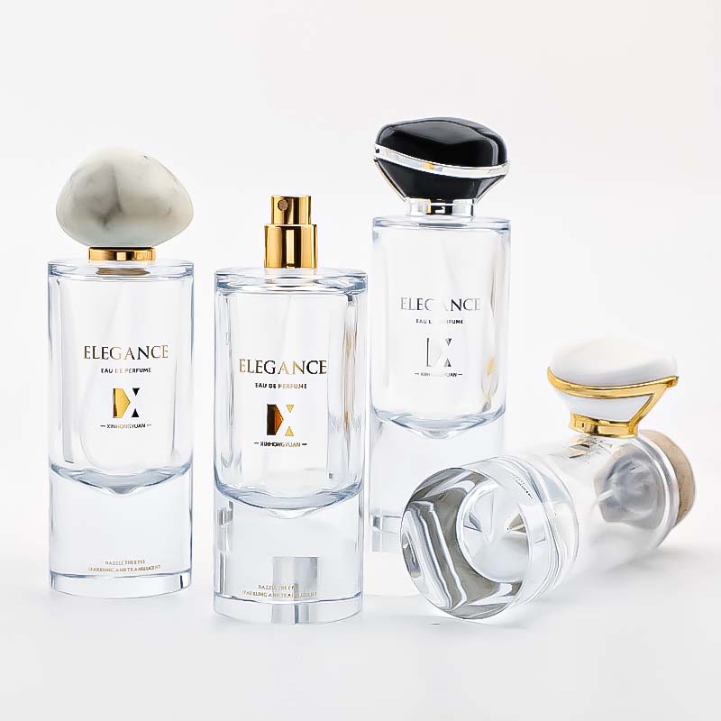 Hongyuan Glass has 100ML perfume bottles in stock, travel sub-packs, stone cap spray bottles, sample perfume replacement packs details Picture