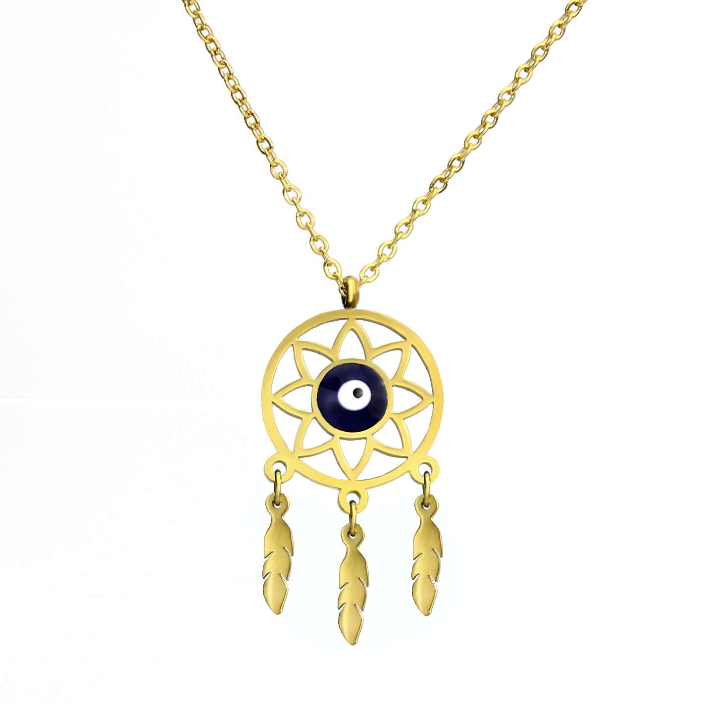 Europe And The United States High-End Temperament Adjustable Devil's Eye Dreamcatcher Necklace Color Anti-Allergy Network Red All Matching Jewelry Specification drawing