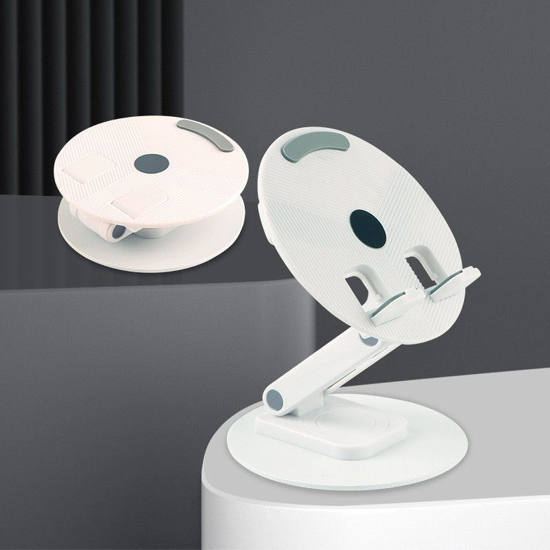 230805 Disc Phone Stand, desktop folding phone stand, Metal rotatable phone stand, IPAD tablet desktop phone stand, lazy person's stand Application Scenario