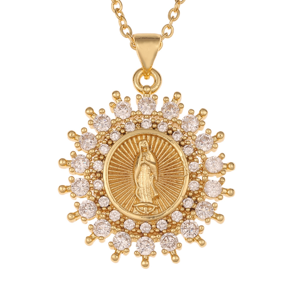 Hot-selling women's religious jewelry on the independent website: copper micro-inlaid zircon Virgin Mary pendant, believer necklace, women wholesale detail image 20