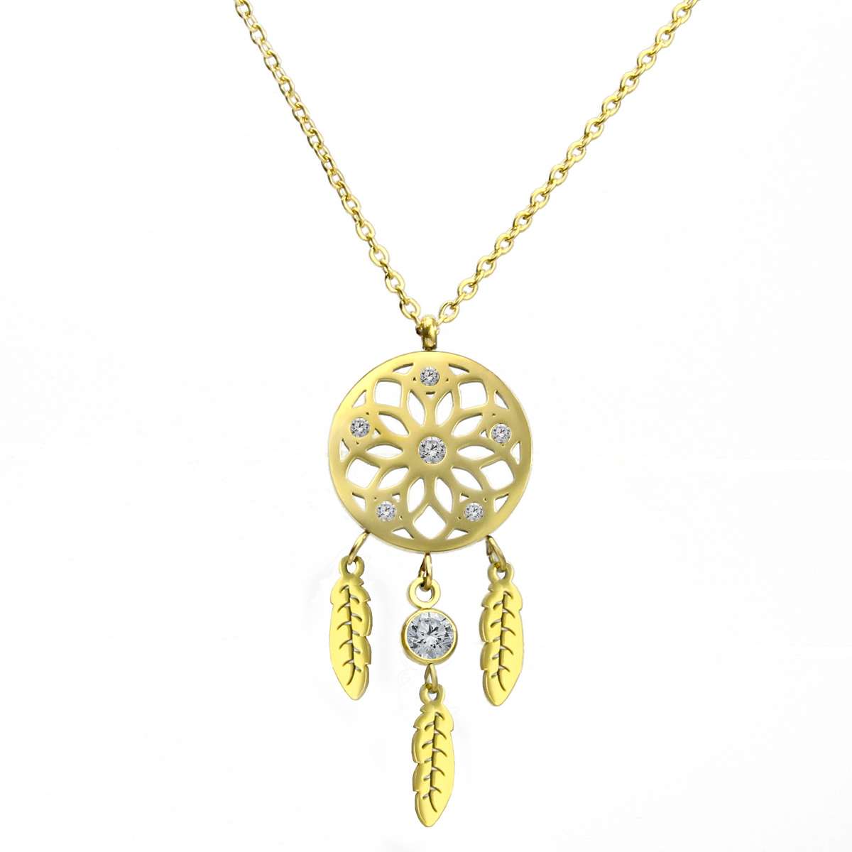 Europe And The United States High-End Temperament Adjustable Ceramic Diamond Dreamcatcher Necklace Color Allergy Prevention Network Red All Matching Jewelry details Picture