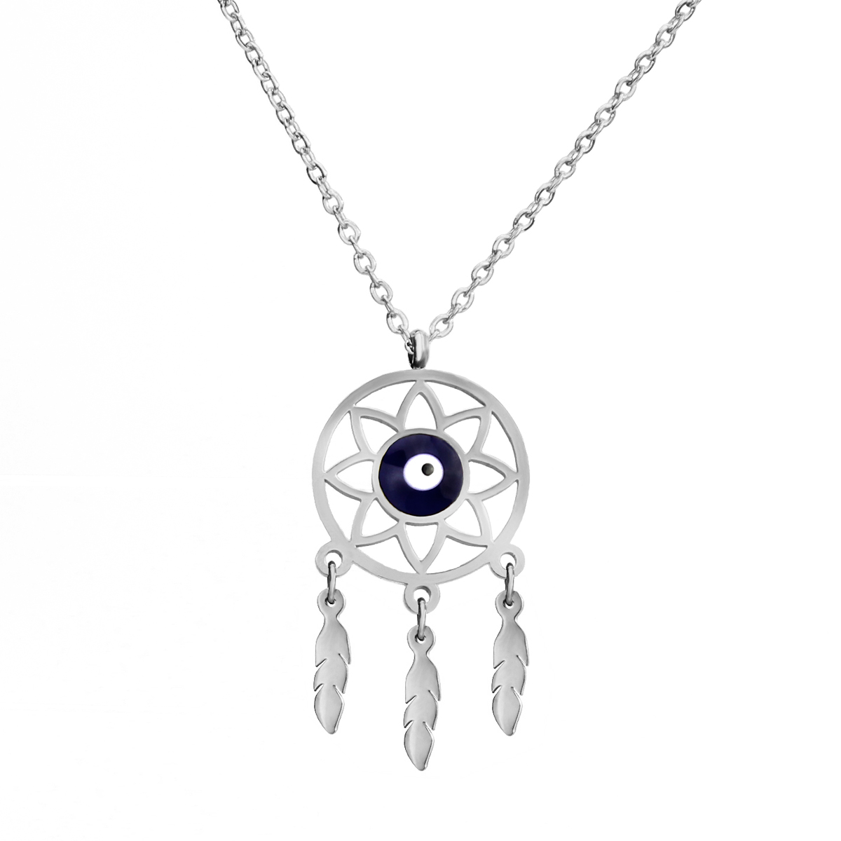 Europe And The United States High-End Temperament Adjustable Devil's Eye Dreamcatcher Necklace Color Anti-Allergy Network Red All Matching Jewelry details Picture