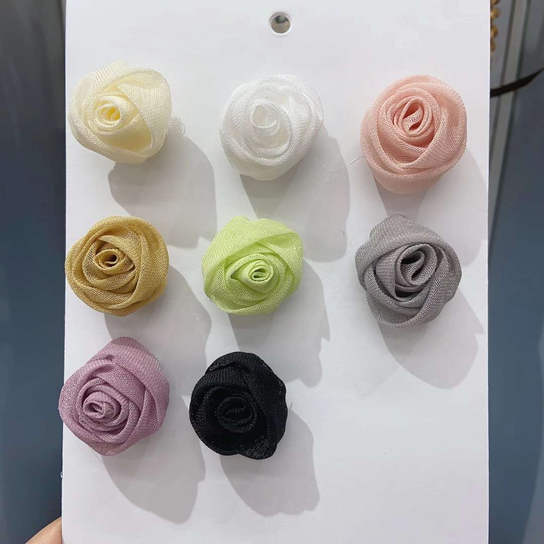3.5cm加底片麻沙玫瑰花苞，手作diy配件，服装辅料鞋袜饰品半成品图