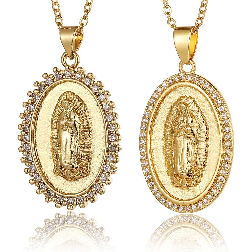 Hot-selling women's religious jewelry on the independent website: copper micro-inlaid zircon Virgin Mary pendant, believer necklace, women wholesale detail image 10