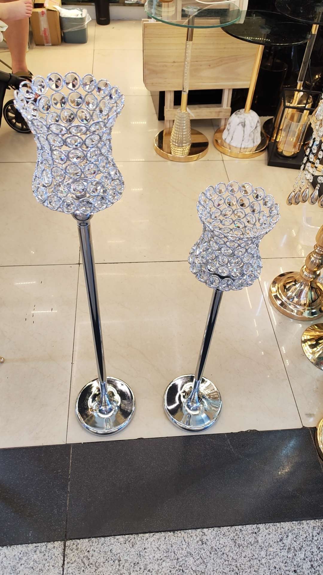 Crystal beaded candlestick