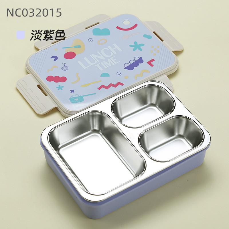 S42-7098A multi-specification 304 stainless steel insulated lunch box, compartments, children's plates, lunch box, lunch box with tableware detail image 7