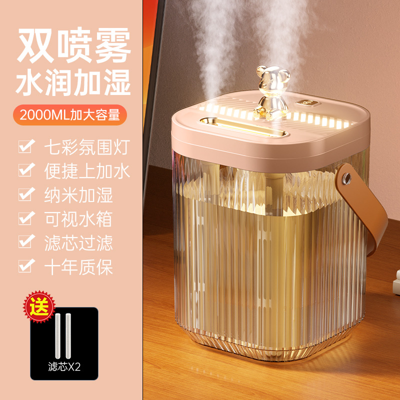 新品上市！家用大雾量大容量双喷加湿器，卧室静音小型便捷，桌面补水空气净化器，让你享受清新空气，物超所值！详情图3