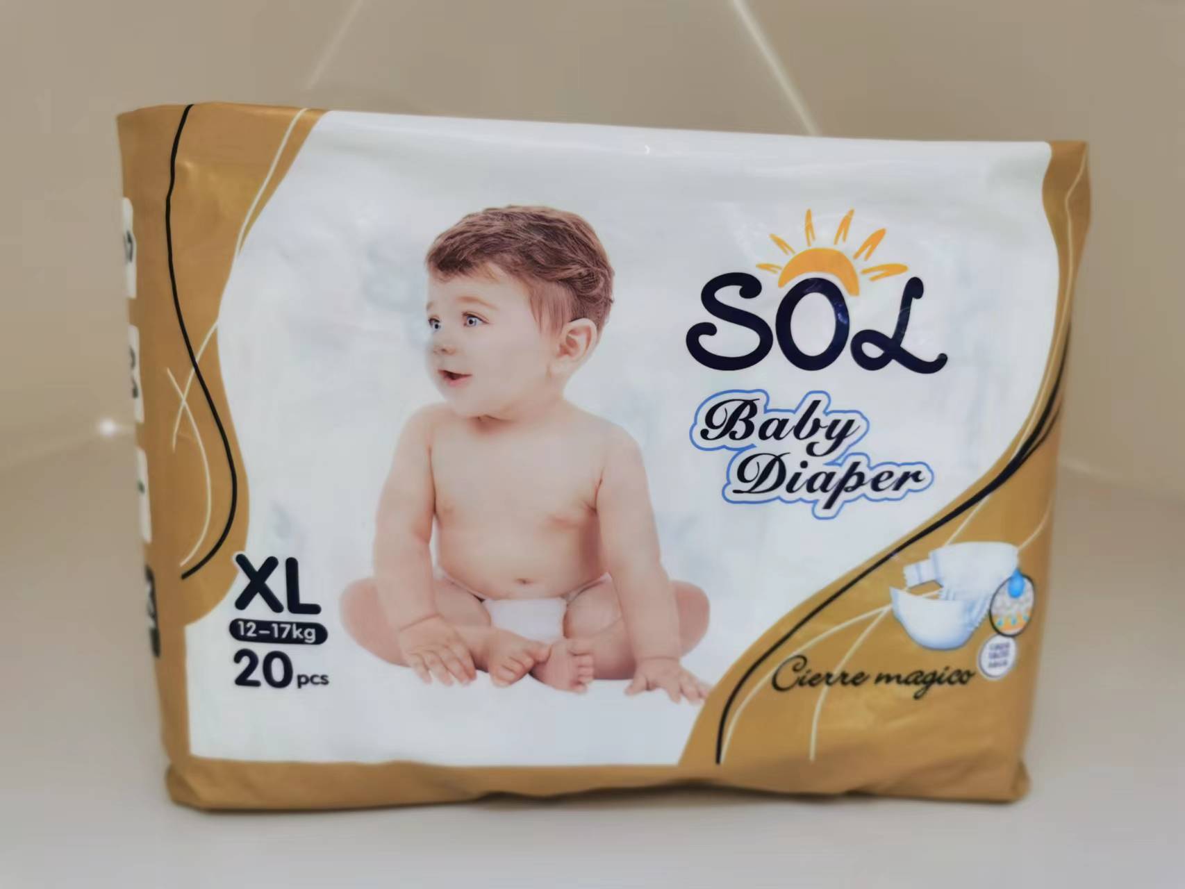 SOL baby diaper宝宝纸尿裤芯体结构亲肤柔棉超薄款瞬吸干爽男女婴儿通用款S M L XL