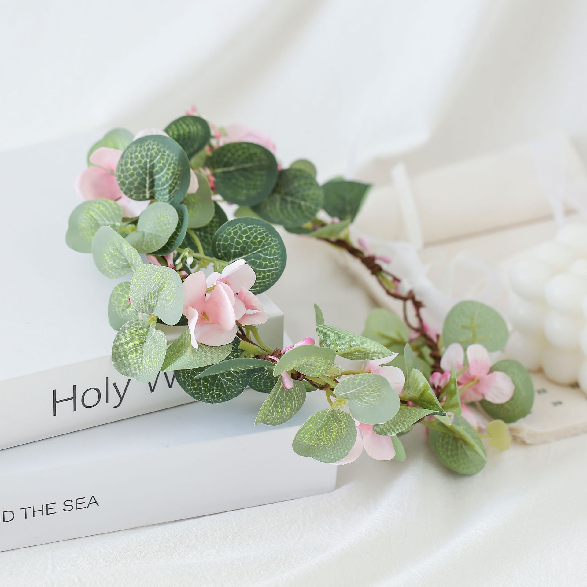 夏威夷花环满天星海边度假拍照森系新娘表演头饰发箍旅游发饰发圈详情5