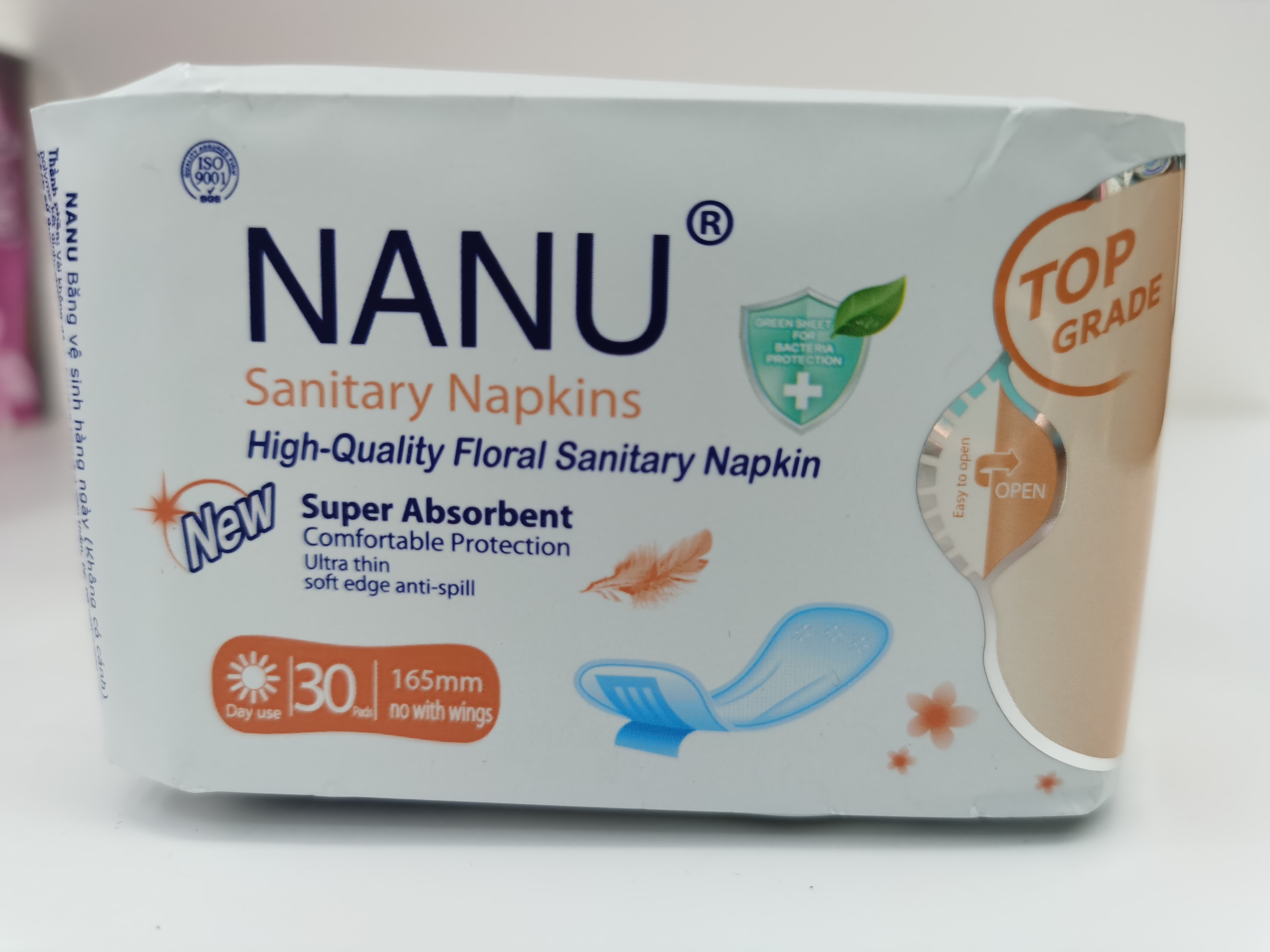 Nanu30 Daily Pads 165Mm Anion Sanitary Napkins Lightweight Instant Suction Dry Breathable Cotton Soft Skin Comfortable Menstrual Towel Whole Box Batch