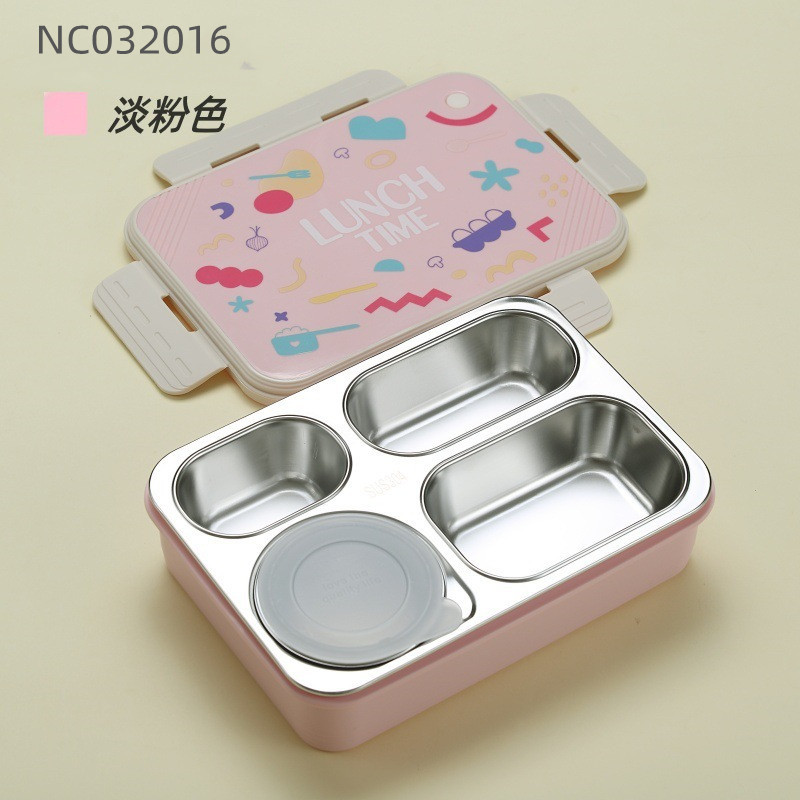 S42-7098A multi-specification 304 stainless steel insulated lunch box, compartments, children's plates, lunch box, lunch box with tableware detail image 5