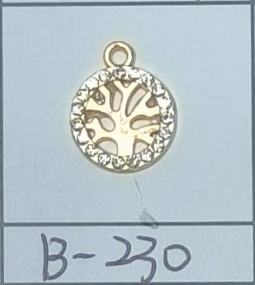 【饰品配件】合金滚镀点钻单吊，平面生命树