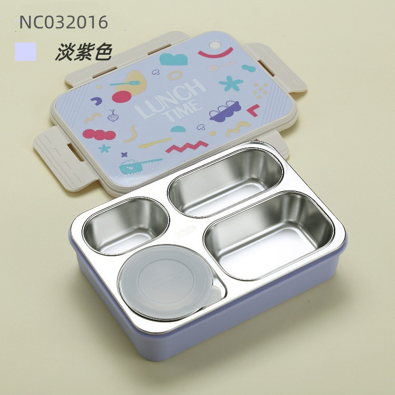 S42-7098A multi-specification 304 stainless steel insulated lunch box, compartments, children's plates, lunch box, lunch box with tableware detail image 6