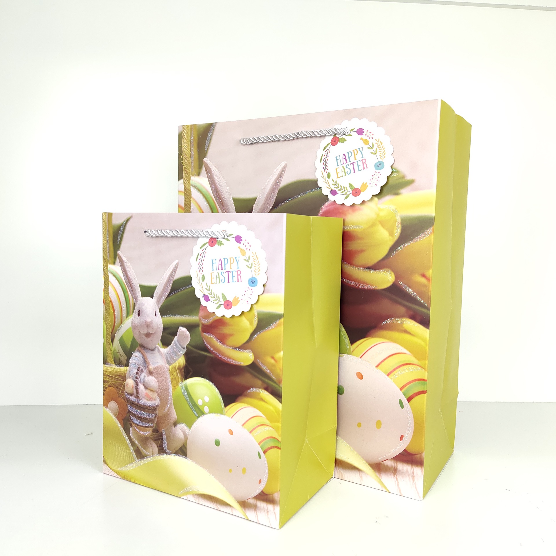 Baisite Packaging Little Rabbit EASTER Gift PAPER BAG with Hanging Card for Cross-border Use HAPPY EASTER PAPER BAG details Picture