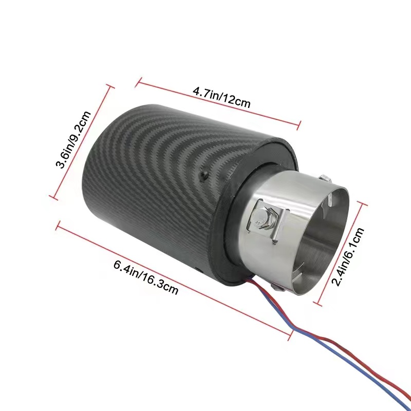汽车改装用品汽车尾喉排气管装饰件纤维碳纹带灯喷火龙酷炫LED灯详情8