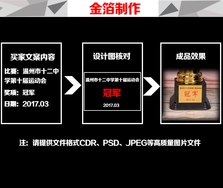 小嘟嘟XDJZ-811奖杯工厂批发811金属奖杯花纹金属奖杯学生金属奖杯定制详情9