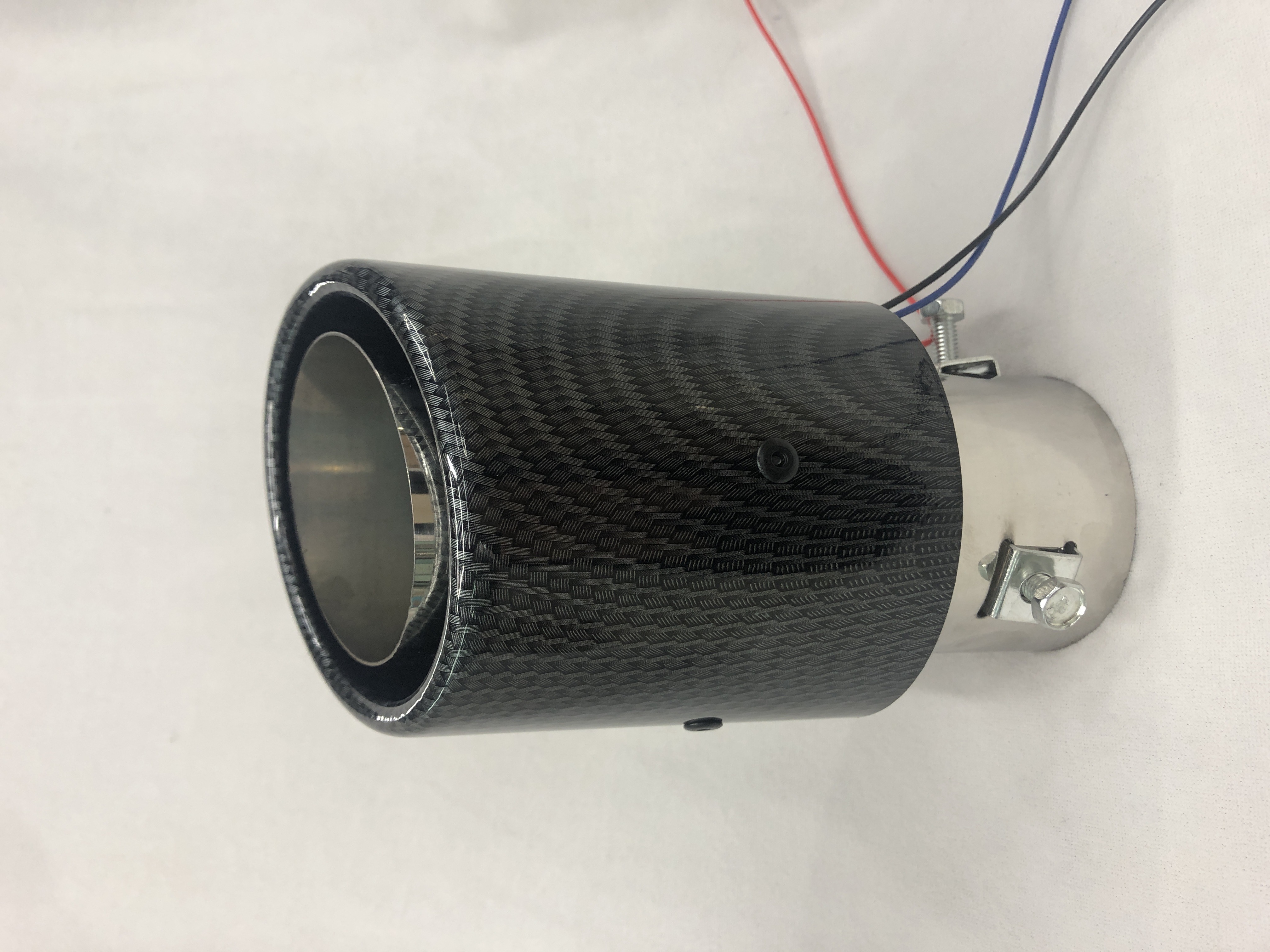 汽车改装用品汽车尾喉排气管装饰件纤维碳纹带灯喷火龙酷炫LED灯细节图