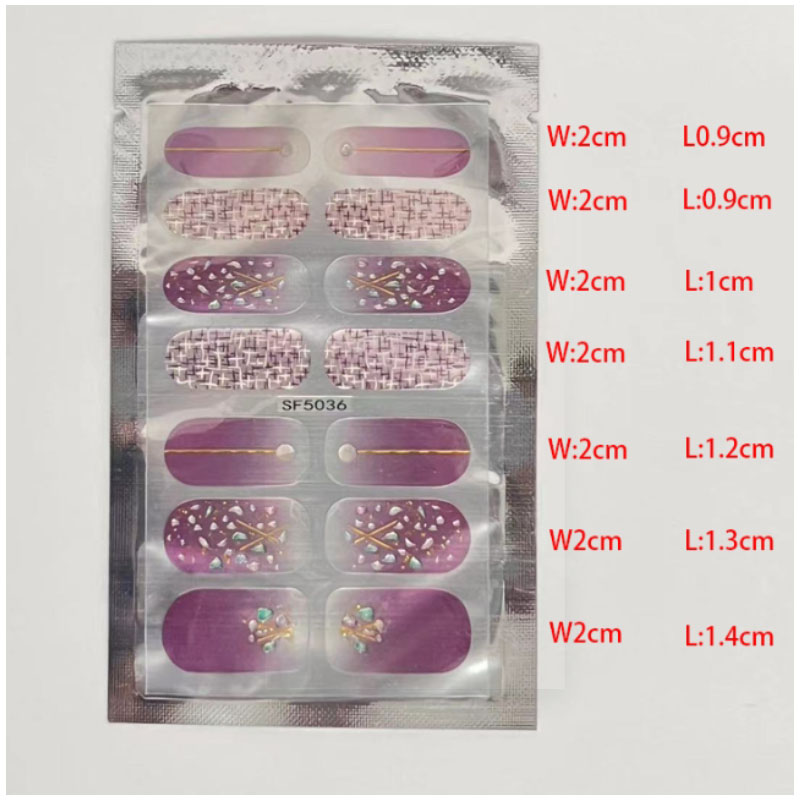 Soododo XDXX-0193 cross-border UV gel nail sticker wholesale 20 fingers light therapy light nail oil glue nail sticker free baking nail sticker wholesale Specification drawing