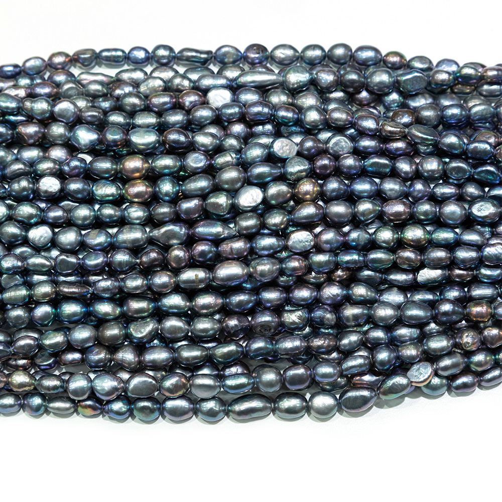 天然淡水珍珠6-7mm黑色异形珍珠散珠diy手工串珠详情图5