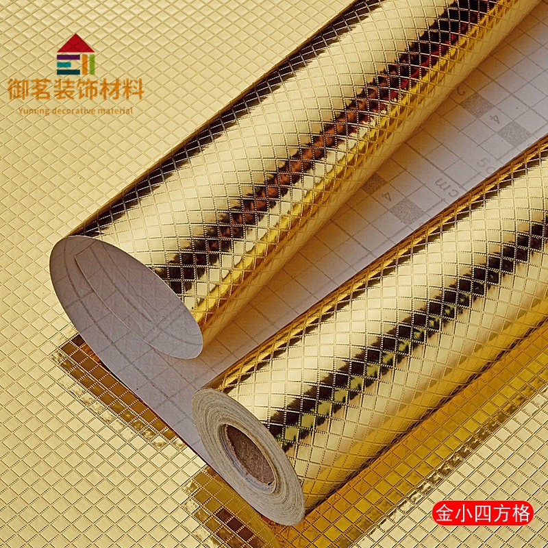【 Yuming 】 Wholesale 10-meter kitchen oil-proof self-adhesive paper, thickened waterproof aluminum foil, wear-resistant and high-temperature resistant wallpaper A1-5 Item Picture