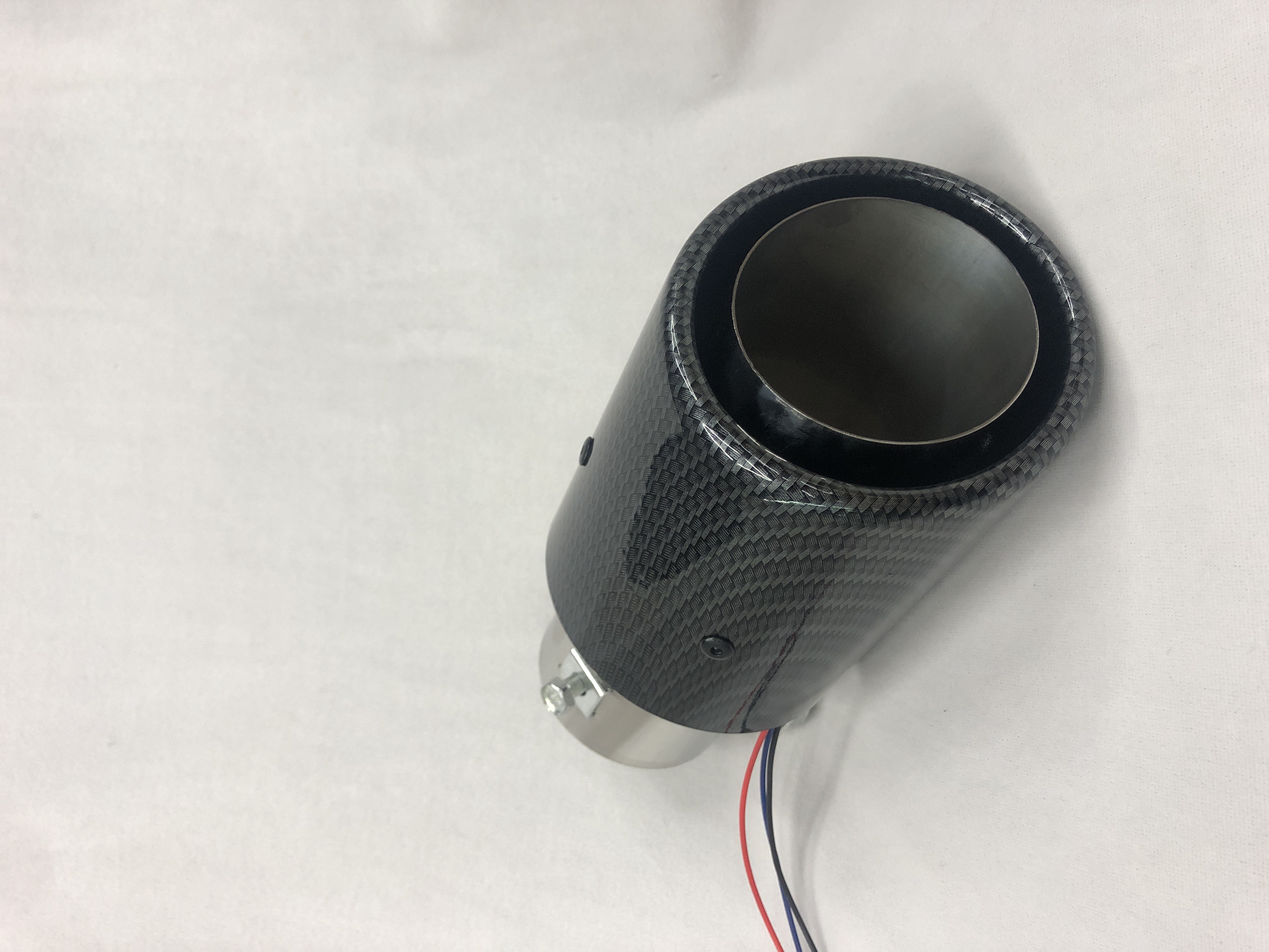 汽车改装用品汽车尾喉排气管装饰件纤维碳纹带灯喷火龙酷炫LED灯产品图