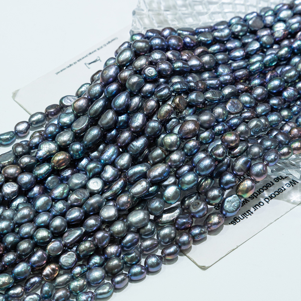 天然淡水珍珠6-7mm黑色异形珍珠散珠diy手工串珠详情图3