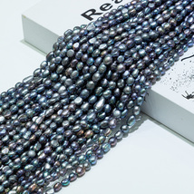 天然淡水珍珠6-7mm黑色异形珍珠散珠diy手工串珠