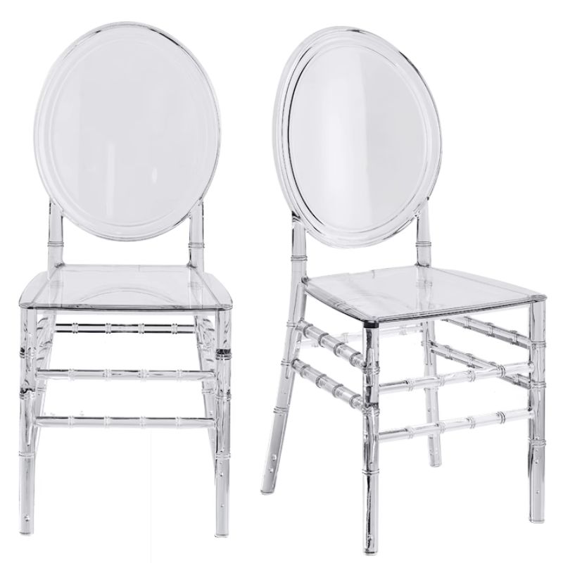 水晶透明椅子酒店婚庆商用竹节椅拿破仑户外婚宴宴会亚克力水晶椅