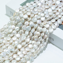 天然淡水珍珠10-11mm天然厚纽扣珍珠diy手工串珠