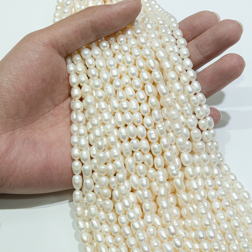 天然淡水珍珠5-6mm小米珠diy手工串珠详情图4